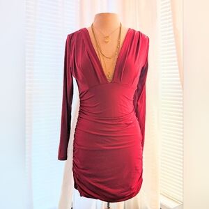Sexy Long Sleeve Red Dress